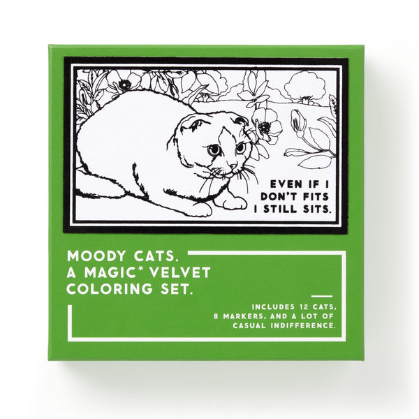 Galison Moody Cats Magic Velvet Coloring Set