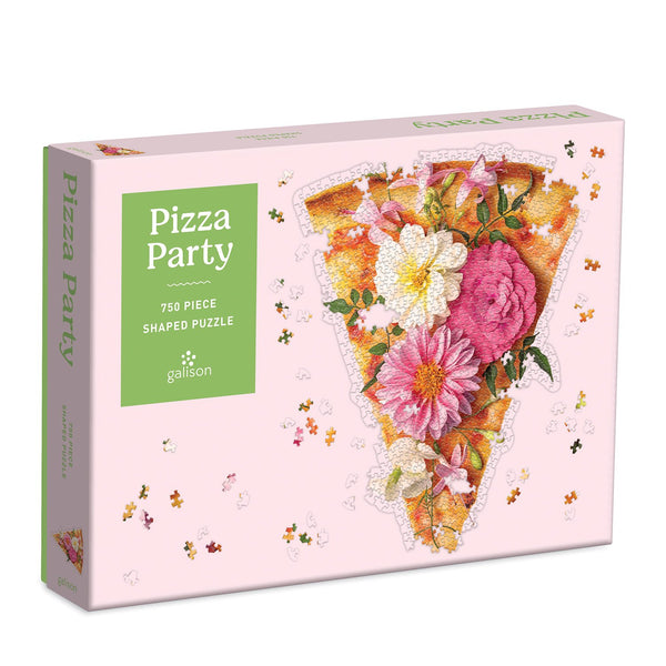 galison Pizza Party 750 Piece Shaped Jigsaw Puzzle