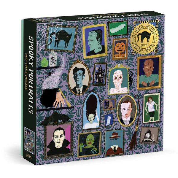 galison Spooky Portraits 500 Piece Foil Puzzle