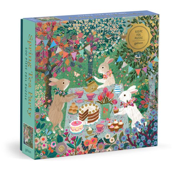 galison Spring Tea Party 500 Piece Foil Puzzle