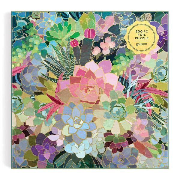 Galison Succulent Mosaic 500 Piece Foil Puzzle