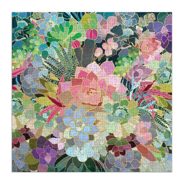 Galison Succulent Mosaic 500 Piece Foil Puzzle