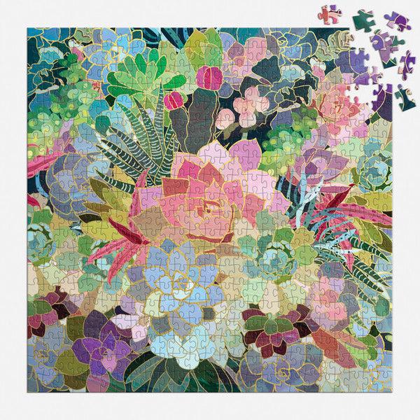 Galison Succulent Mosaic 500 Piece Foil Puzzle