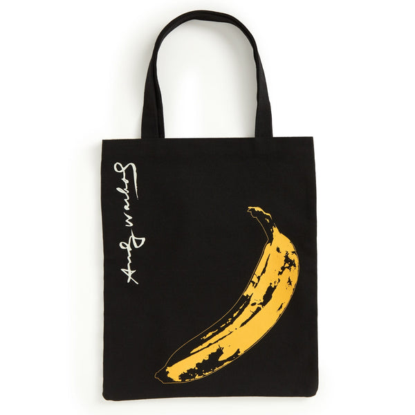 galison Warhol Banana Canvas Tote Bag - Black
