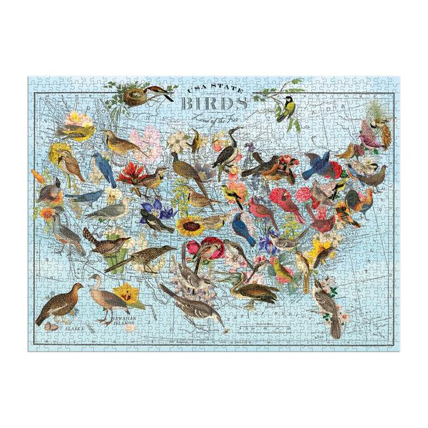 Galison Wendy Gold State Birds 1000 Piece Puzzle