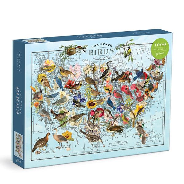 galison Wendy Gold State Birds 1000 Piece Puzzle
