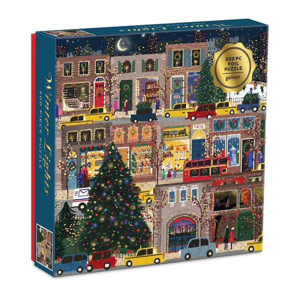 galison Winter Lights 500 Piece Foil Jigsaw Puzzle