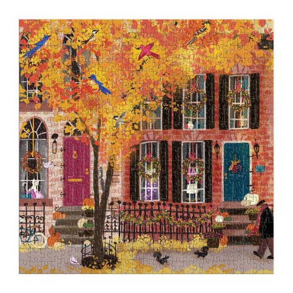 Galison Good Puzzle Co. Fall In The Neighborhood 500pc Puzzle