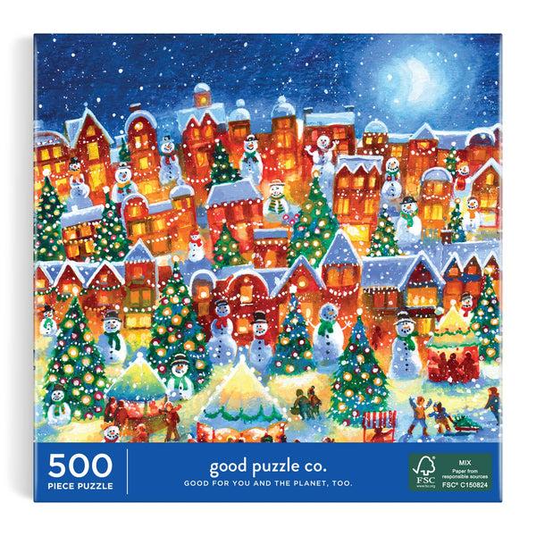 Galison Good Puzzle Co. Little Town Lights 500pc Puzzle