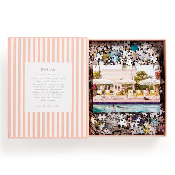 Galison Gray Malin Pool Day Palm Beach 1000 Piece Book Box Puzzle