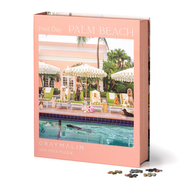 galison Gray Malin Pool Day Palm Beach 1000 Piece Book Box Puzzle