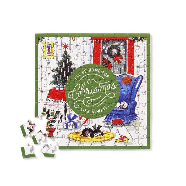 Galison Home For Christmas 100 Piece Mini Shaped Puzzle