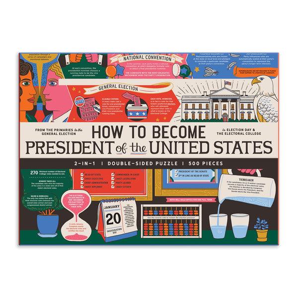 Galison How To Become President Of The United States Double-Sided 500 Piece Jigsaw Puzzle