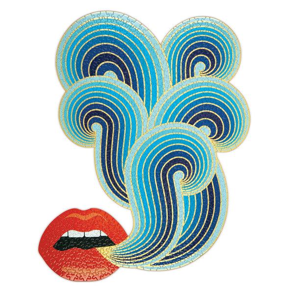 Galison Jonathan Adler 750 Piece Lips Shaped Jigsaw Puzzle