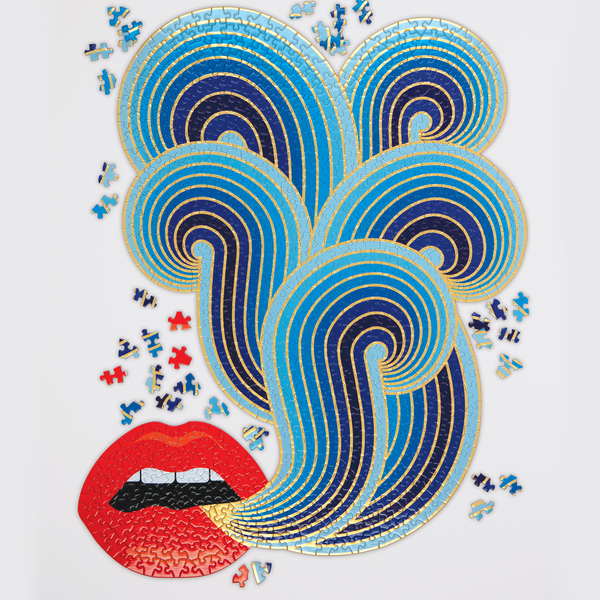 Galison Jonathan Adler 750 Piece Lips Shaped Jigsaw Puzzle