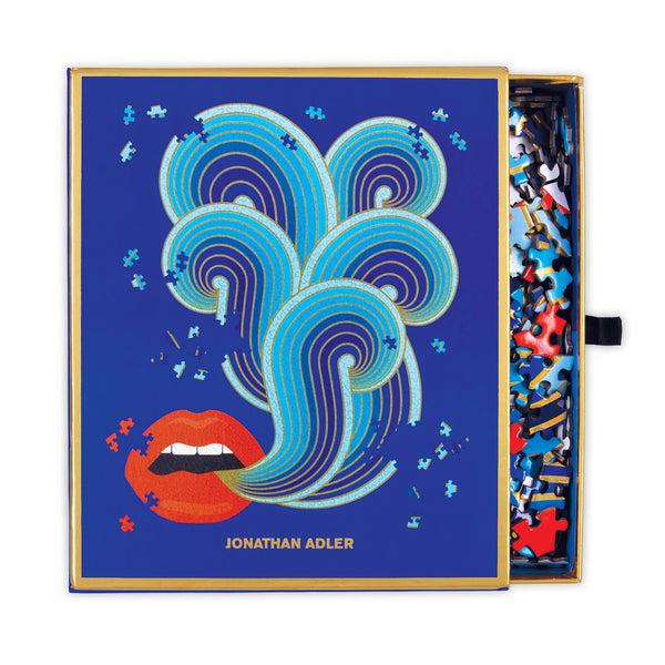 galison Jonathan Adler 750 Piece Lips Shaped Jigsaw Puzzle