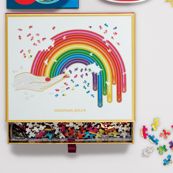 Galison Jonathan Adler Rainbow Hand 750 Piece Shaped Jigsaw Puzzle