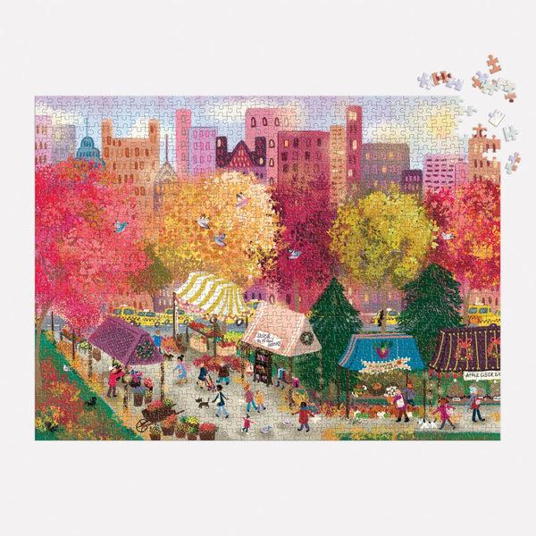 Galison Joy Laforme Autumn At The City Market 1000 Piece Puzzle
