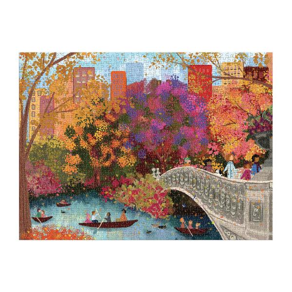Galison Joy Laforme Autumn On Bow Bridge 1000 Piece Puzzle