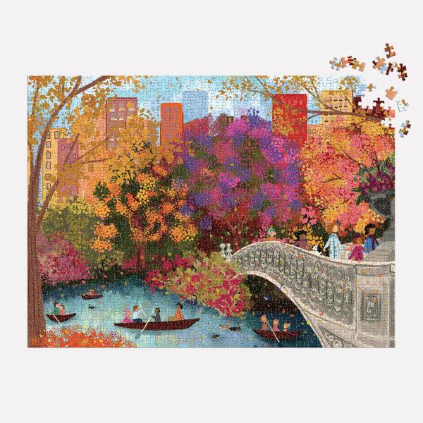 Galison Joy Laforme Autumn On Bow Bridge 1000 Piece Puzzle