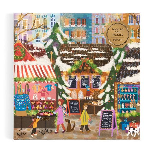 Galison Joy Laforme Merry Market 1000 Piece Foil Puzzle In A Square Box