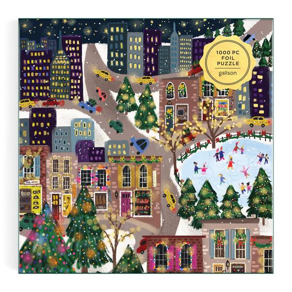 Galison Joy Laforme Sparkling City 1000 Piece Foil Puzzle In A Square Box