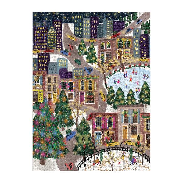 Galison Joy Laforme Sparkling City 1000 Piece Foil Puzzle In A Square Box