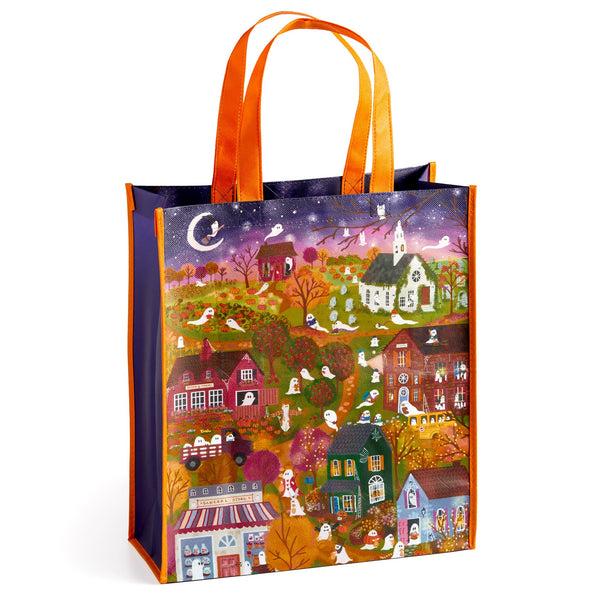 Galison Joy Laforme Spooky Village Reusable Shopping Bag