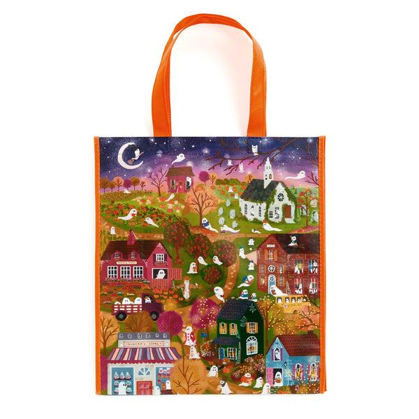 galison Joy Laforme Spooky Village Reusable Shopping Bag