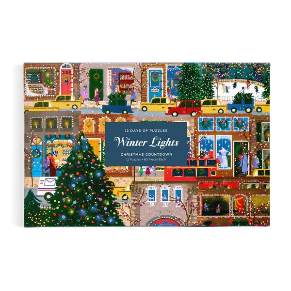 Galison Joy Laforme Winter Lights 12 Days Of Puzzles Holiday Countdown