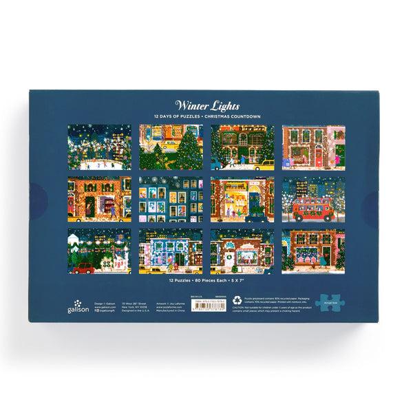 Galison Joy Laforme Winter Lights 12 Days Of Puzzles Holiday Countdown