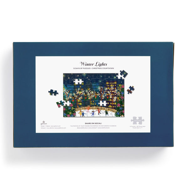 Galison Joy Laforme Winter Lights 12 Days Of Puzzles Holiday Countdown