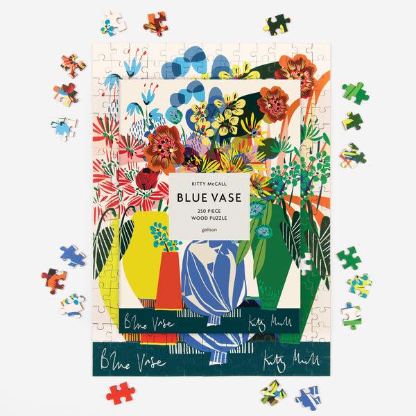 Galison Kitty McCall Blue Vase 250 Piece Wood Puzzle