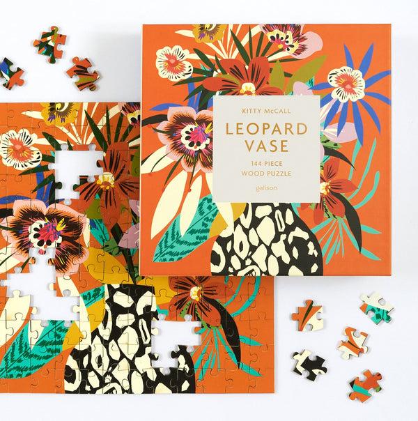 Galison Kitty McCall Leopard Vase 144 Piece Wood Jigsaw Puzzle