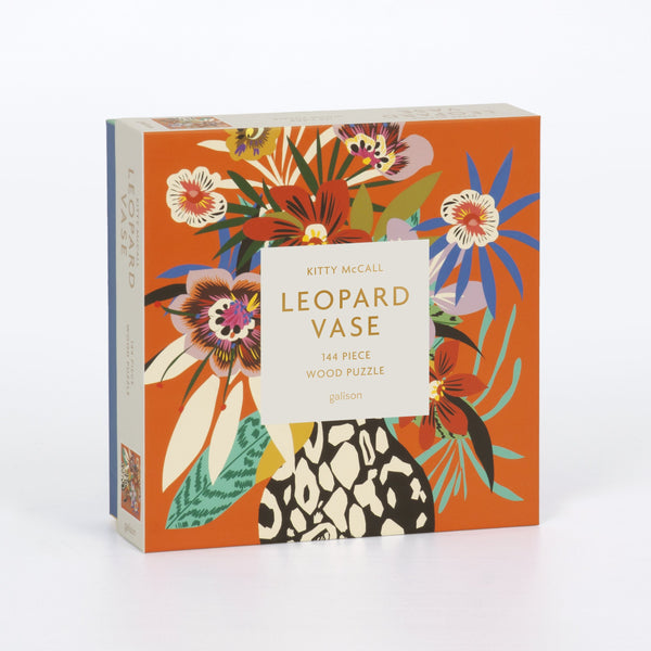 galison Kitty McCall Leopard Vase 144 Piece Wood Jigsaw Puzzle