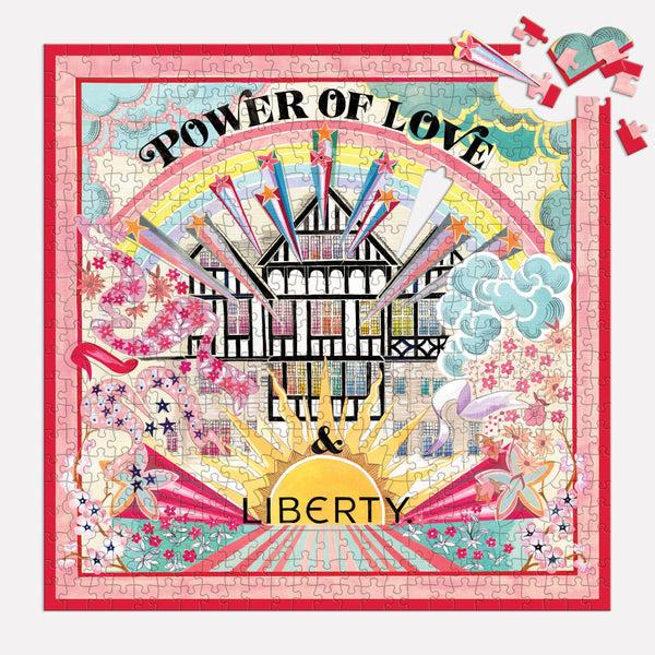 Galison Liberty Power Of Love 500 Piece Double Sided Jigsaw Puzzle With Shaped Pieces