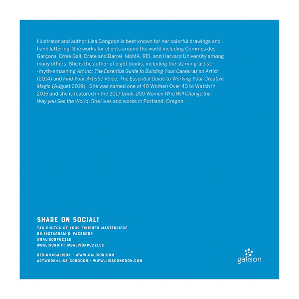 Galison Lisa Congdon Rabbit Quilt 144 Piece Wood Puzzle