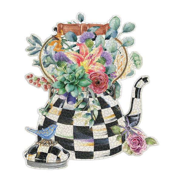 Galison MacKenzie-Childs Blooming Kettle 750 Piece Shaped Puzzle