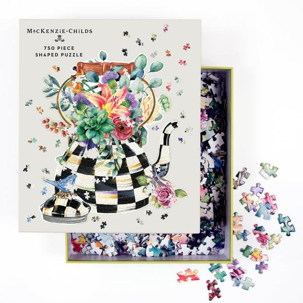 Galison MacKenzie-Childs Blooming Kettle 750 Piece Shaped Puzzle