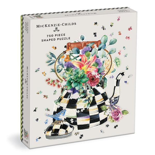 galison MacKenzie-Childs Blooming Kettle 750 Piece Shaped Puzzle
