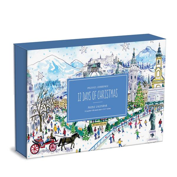 galison Michael Storrings 12 Days of Christmas Advent Puzzle Calendar