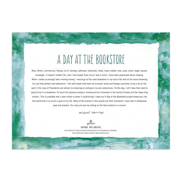 Galison Michael Storrings A Day At The Bookstore 1000 Piece Puzzle