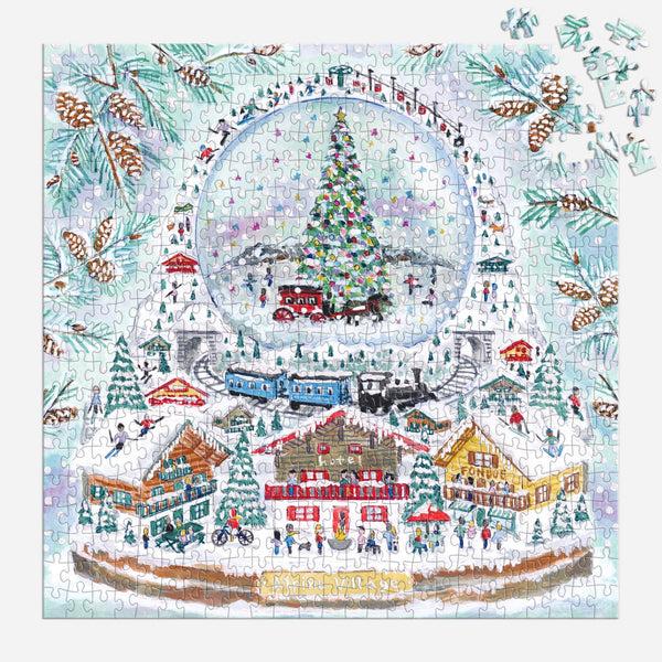 Galison Michael Storrings Alpine Village Snowglobe 500 Piece Foil Puzzle