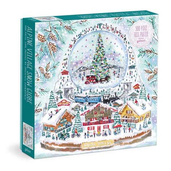 galison Michael Storrings Alpine Village Snowglobe 500 Piece Foil Puzzle