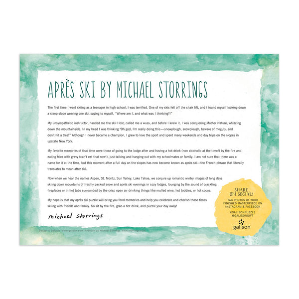 Galison Michael Storrings Apres Ski 1000 Piece Jigsaw Puzzle