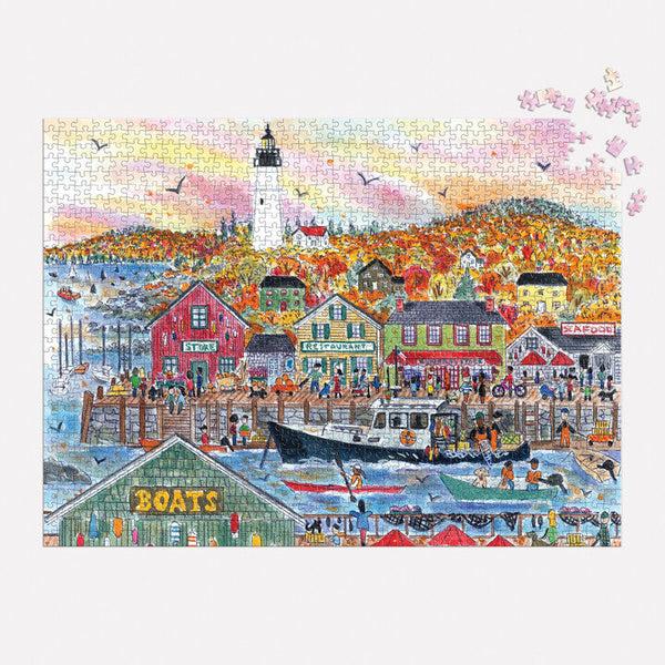 Galison Michael Storrings Autumn By The Sea 1000 Piece Puzzle