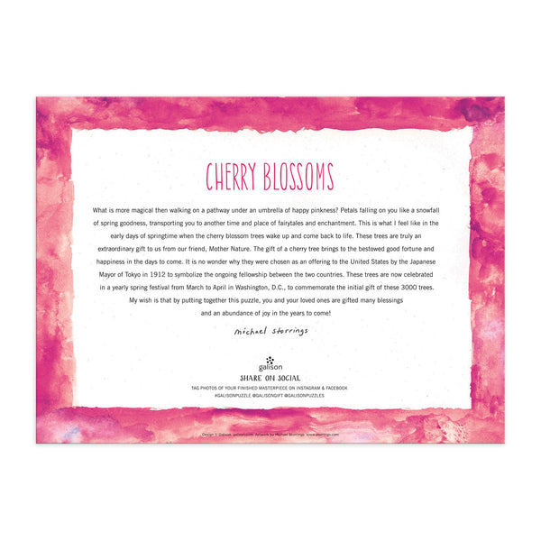 Galison Michael Storrings Cherry Blossoms 1000 Piece Jigsaw Puzzle