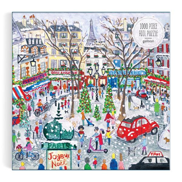 Galison Michael Storrings Christmas In Paris 1000 Piece Foil Puzzle