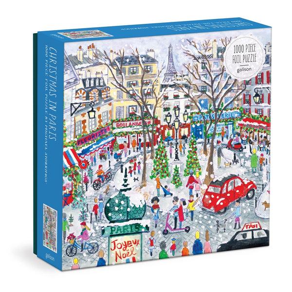 galison Michael Storrings Christmas in Paris 1000 Piece Foil Puzzle