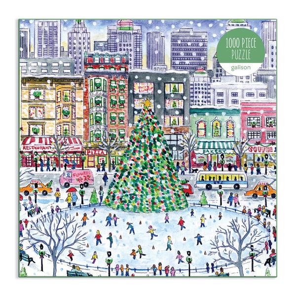 Galison Michael Storrings Christmas In The City 1000 Piece Puzzle
